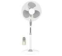 DCG ventilateur sur pied 40W 3 pales télécommande minuterie 3 vitesses blanc Ø40