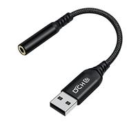 DCHAV Adaptateur audio USB vers jack 3,5 mm pour casque et microphone - Carte son externe AUX USB type A vers câble de 3,5 mm - Interface TRRS femelle 4 pôles - Contrôle de ligne pour PC, ordinateur