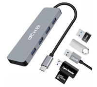 DCHAV Hub USB C 3.0, répartiteur de données USB C 4 ports adaptateur multiport pour ordinateur portable, PC, ordinateur de bureau, imprimante, disque dur, clavier et souris, compatible avec Windows