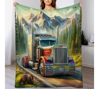 DCHHHSC Camion Impression 3D Couverture Légère en Polaire De Flannel Linge De Lit Couvre-lit Couvertures De Canapé (180×200cm)
