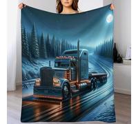 DCHHHSC Couverture Chaude Confortable en Flannel Molleton De Flanelle Motif Camion, Couvertures en Toute Saison pour Lit (130×180cm)