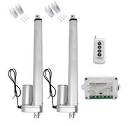 DCHOUSE 2 pièces DC 12V 1500N 300mm course max actionneurs à technologie linéaire entraînement, avec contrôleur d'actionneur linéaire 12V DC télécommande pour ouvre-portes électriques (12 pouces)