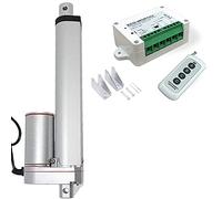 DCHOUSE Actionneur linéaire 1000N 150 mm - Course maximale - Moteur DC 12 V - Actionneur de technologie linéaire - Kit de télécommande sans fil avec supports de montage pour ouvre-porte électronique,