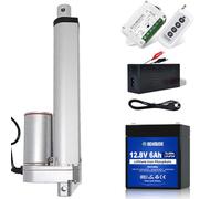 DCHOUSE Actionneur linéaire 1500 N 350 mm - Course max - Actionneur technique linéaire avec batterie 6 Ah et chargeur de batterie - Moteur DC 12 V pour les applications électroniques, médicales,