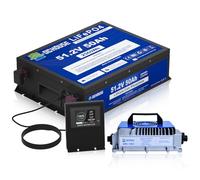 DCHOUSE Batterie Lithium 48V 50Ah avec Bluetooth 2C 100A,Mini voiturette de Golf BMS avec Chargeur 18A,Batterie pour Moniteur,arrêt à Basse température,boîtier métallique,pour voiturette de Golf