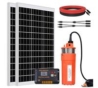 DCHOUSE Kit de pompe submersible solaire à puits profond 2 * 100W