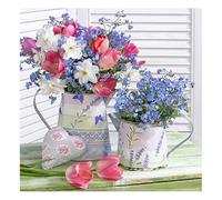 DCIDBEI 30X30CM 5D DIY Diamond Painting Fleurs Violettes, Broderie Diamant Vase de Fleurs, Puzzle Diamant Amour Romantique, Craft Art Adultes pour la Décor Mur à la Maison Salon Escalier Bureau