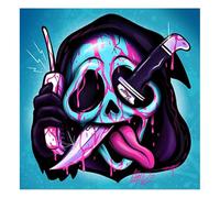 DCIDBEI 30X30CM DIY 5D Diamond Painting Skull Crâne, Petite Mort de Broderie Diamant Kit Complet Rond Adultes, Tableau Diamant Squelette, Décoration Chambre des Enfants Craft Artisanat Art