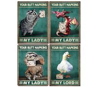 DCIDBEI 30x40CM DIY 4 Lot Diamond Painting Affiche Animaux, 5D Peinture Diamant Animaux Sauvages, Rond Diamond Art Artisanat en Mosaïque, Parfait pour la Décor Mur de la Maison