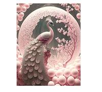 DCIDBEI 3D AI Diamond Painting Paon Rose 40x50 cm Broderie Diamant Kit