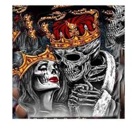 DCIDBEI 40x40CM Diamond Painting Crâne Femme Kit pour Adulte 5D Strass Complet Diamant Peinture Tête de Mort Set pour Enfants DIY Ronde Diamond Art pour Accueil Décor Murale Halloween Salon Chambre