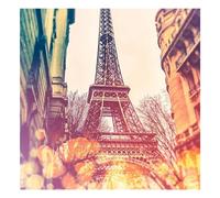 DCIDBEI 40x40CM Diamond Painting Stass Complet 5D Rond, Broderie Diamant Paysages Paris, Puzzle Diamant Tour Eiffel pour Décoration Murale, Couleurs Résistantes, Salon/Entrée/Mur de fond