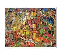 DCIDBEI 50x40CM DIY Diamond Painting 5D Complet Halloween Animaux Adultes || Rond Puzzle Diamant Paysage Forêt Pour Enfants || Décoration Chambre Bureau || Cabane dans les Arbres