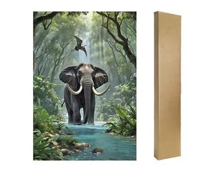 DCIDBEI 5D Diamond Painting Elephant Jungle 40x50cm Adulte Perle Diamant a Coller Éléphant Puzzle Peinture par Numéros Animaux Éléphant Images Force Sagesse Longévité Puzzle Diamant Paysage