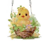 DCIDBEI 5D Diamond Painting Pendentif Avec Motif Bébé Canard, Partiel Peinture Diamant Attrape-Soleils, Diamant Painting Suncatcher en Cristal Ornement, Décoration Suspendre pour Fenêtre Jardin