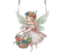 DCIDBEI 5D Partiel Diamond Painting Fée papillon, Peinture Diamant Pendentif Ange, Diamant Painting Attrape-Soleils Suncatcher en Cristal Ornement, Décoration Suspendre pour Fenêtre Jardin