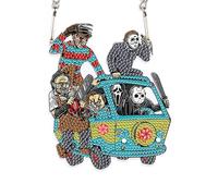 DCIDBEI 5D Partiel Diamond Painting Pendentif Zombi, Crâne Peinture Diamant Attrape-Soleils, Diamant Painting Suncatcher en Cristal Ornement, Décoration Suspendre Gothique pour Fenêtre Jardin