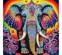 DCIDBEI Broderie Diamant bébé éléphant, 5D Partiel Diamond-Painting Art Abstrait, Kit Peinture par Numero Spécial, Artisanat Cristal Art Adultes, Décoration de Bureau Chambre Enfants(30x30CM)