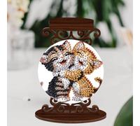 DCIDBEI Broderie Diamant Chandelier Bougeoir 12x14cm Peinture Diamant Bougie Chandelier Diamond Painting Candle Holder pour Décoration de Table Fête de Famille et Décoration Chat