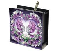 DCIDBEI Broderie Diamant Tirelire en Forme de Cochon Diamond Painting Tirelire pour Petite Monnaie Adultes Perle Diamant a Coller Money Box Cadeau d'anniversaire Colombe Violette