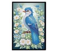 DCIDBEI Carnet Blanc Peinture Diamant Carnet de Croquis A5 Peinture Diamant Carnet de Notes Journal Secret Carnet de Croquis Oiseau Fleurs Cadeau Adulte Broderie Diamant Carnet de Voyage