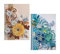 DCIDBEI Carnet de Notes Peinture Diamant de 2 Carnet de Croquis a5 Carnet de Note Broderie Diamant Carnet de Voyage Carnet Diamond Painting Journal Intime Adulte Cahier de Croquis A5 Fleurs Enfant