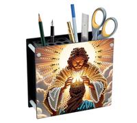 DCIDBEI Diamant Painting Porte-Stylo Diamond Painting Organisation du Bureau et de la Maison Tableau Perle Diamant Boîte à Stylos Pinceaux Ciseaux Organiseur de Bureau et Rangement Carquois Jésus