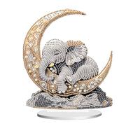 DCIDBEI Diamant Peinture Ornement éléphant Décoration de Table 13x20cm Cristal Artisanat Diamant Painting Couronne Ornements Décoratifs Animaux éléphant Cadeaux pour Décoration pour de Table