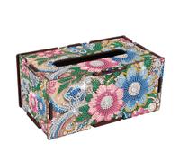 DCIDBEI Diamond Painting Boîte à Mouchoirs 22x12cm Broderie Diamant Distributeur de Papier Hygiénique Moderne pour Bureau et Maison Rangement Élégant et Pratique Tissus Distributeur Fleurs