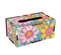 DCIDBEI Diamond Painting Boîte à mouchoirs 22x12cm Housse à Mouchoirs Tissus Peinture Diamant Distributeur rectangulaire pour Chambre à Coucher Salle à Manger Bureau Salle de Bain Fleurs