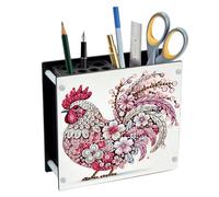 DCIDBEI Diamond Painting Boîte de Rangement Multifonctionnelle pour Stylos et Pinceaux Peinture Diamant Pot à Crayons Perle Diamant a Coller Porte-Stylo Organisation du Bureau et de la Maison Coq