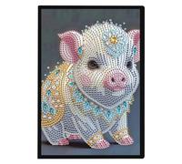 DCIDBEI Diamond Painting Carnet A5 Cochon Blanc Cahier de Diamant Painting Peinture Diamant Carnet de Notes A5 Broderie Diamant Carnet de Croquis A5 Journal Intime Diamant Painting (50 Feuilles)