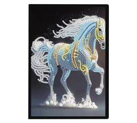 DCIDBEI Diamond Painting Carnet de Notes A5 Cheval Blanc Diamant Painting Carnet de Notes Peinture Diamant Strass Cahier Peinture A5 Journal pour étudiants Bureau Fournitures Scolaires 50 Feuilles