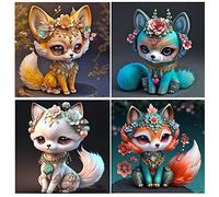 DCIDBEI Diamond Painting Chat Lot de 4 30x40 cm Broderie Diamant Chat AI Diamond Painting Chat Enfant Peinture Numero Adulte Chat Tableau Diamant Kit Complet Adulte Chat Diamond Painting Enfant Fille