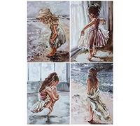 DCIDBEI Diamond Painting Fille Lot de 4 30x40cm Peinture par Numéros Ballet Diamant Toile Pour Adultes et Enfants Ballerines