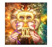 DCIDBEI Diamond Painting Gémeaux 40x40cm - Signe du Zodiaque Adulte - Peinture Diamant Fluorescent Grand Format