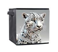 DCIDBEI Diamond Painting Panier 25x25x26cm Broderie Diamant Cube Rangement Pliable Peinture Diamant Boîtes de Rangement pour Décoration et Organisation de la Salle de Bain Chambre Buanderie Léopard