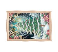 DCIDBEI Diamond Painting Plateau de Service Plateau Noël 30x20 cm Peinture Diamant Stand de Gâteaux Perle Diamant a Coller Plateaux de Comptoir de Salle de Bain Petit Déjeuner au Lit Sapin de Noël