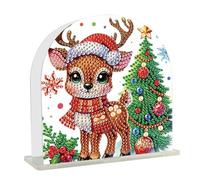 DCIDBEI Diamond Painting Porte Serviettes Noël 15 x 15cm Peinture Diamant Porte Serviettes en Papier pour Toutes les Tailles de Support Serviette Papier Distributeur de nappe pour Cuisine Cerf