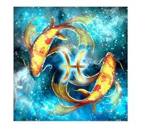 DCIDBEI Diamond Painting Zodiaque Poissons 40x40 Diamond Painting Zodiaque Sagittaire Pisces Diamond Painting Fluoreszierend Diamant Painting Constellation Pisces Peinture Diamant Signes Zodiaque