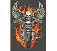 DCIDBEI DIY 5D Diamant Peinture Crâne Moto 40x50cm Start Set Peinture par Numéros Crâne Gothique Diamond Painting Skull Moto Cristal Art Toile Photos Mourant Danger Tableau Tete de Mort
