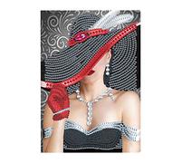 DCIDBEI DIY Cahier d'écriture de Dame en Robe Noir Carnet de peinture au diamant Bloc Note Fournitures Scolaires Rentrée scolaire,Diamond Painting Cadeaux d'anniversaire A5 50 Feuilles100 Pages