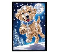 DCIDBEI DIY Diamant Peinture Art 5D Point De Croix A5 Carnet Blanc D'écriture Carnet de Notes A5 Secret Diamond Paitning Carnet De Croquis Adulte Bloc-Notes Individuel Cadeau Créatif Journal Chien