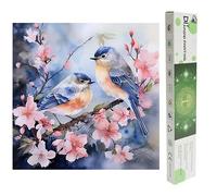 DCIDBEI DIY Diamant Peinture Oiseaux et Fleurs 40x40cm Peinture Diamant Oiseaux et Fleurs Peinture par numéros Oiseaux et Fleurs Image mosaïque Adulte Puzzle Point de Croix Diamond Painting Oiseaux