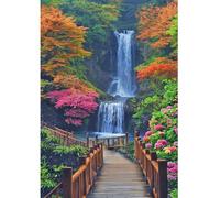 DCIDBEI DIY Diamond Painting Cascade 40x50cm Diamond Painting Paysage Cascade Broderie Diamant Paysage Montagne Forêt Peinture par Numéros Fleurs Arbres Tableau Diamant Kit Complet Adulte paysage