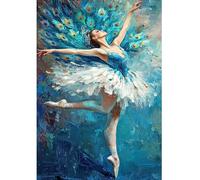 DCIDBEI Kit de Peinture Diamant Complet Grand Débutant Ballet 40x50cm Peinture par numéros Ballerine DIY Diamond Painting Danseuse Artisanat Mosaïque Images Jupe de paon Élégant et Beau
