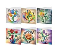 DCIDBEI Lot de 6 cartes d'anniversaire Diamond Painting Cartes DIY Diamant Painting Cartes de vœux Carte cadeau d'anniversaire Carte de bon rétablissement Carte Bonne Carte pour les amateurs de