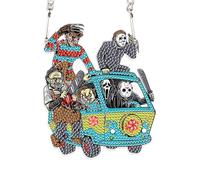 DCIDBEI Panneau Peinture Diamant Tête de mort 15x15cm Diamond Painting Pendentif Crâne Diamond Painting Ornements Suspendus Skull Clowns Couronnede Décoration Gothique Halloween Hanging Décor