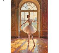 DCIDBEI Peinture Diamant Adulte Ballerine 40x50cm Diamond Painting Paysage Architecture dans le Style Européen Ensemble Artisanat pour Cadeaux et Murales Salon Ballet Toile Ange Elfe Fée
