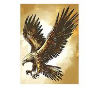 DCIDBEI Peinture Diamant Aigle 30x40 cm paint diamond aigle Peinture par Numéros Animaux Aigle Débutant Broderie Diamant kit Complet Aigle Point de Croix Perles Images Liberté Brave Rétro